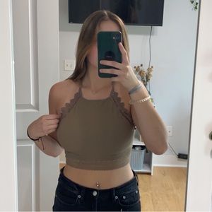 Fornia Light Brown Crop Top